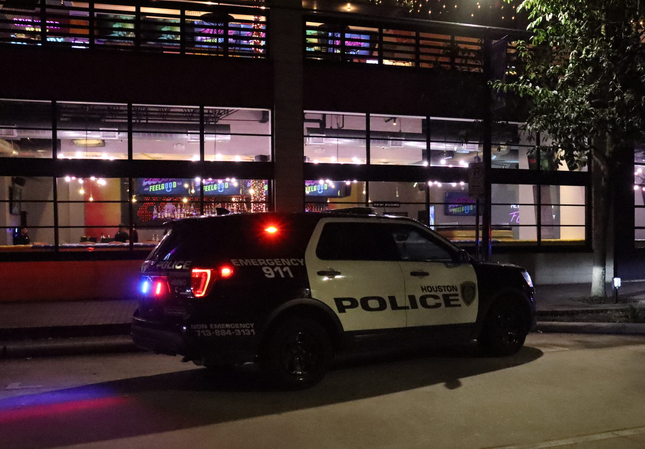 Photo of Houston Police Officer Outside Electric Feel Good Take 5 News